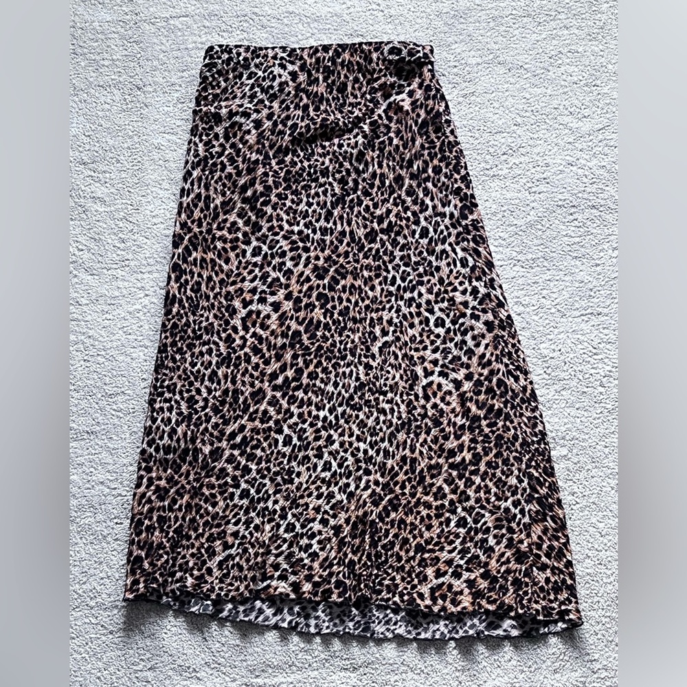 Nanushka Cheetah Print midi skirt.